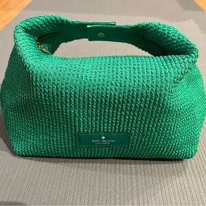 Kate Spade OL GWP GREEN BEAN RIBBED cosmetic bag
